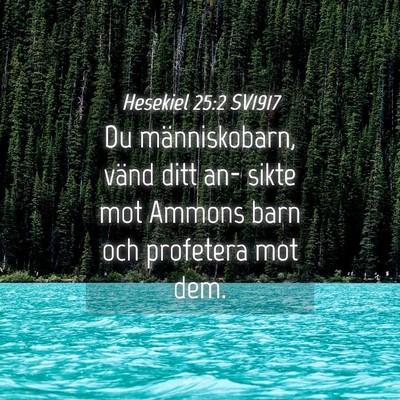 Picture 04 - Hesekiel 25:2 SV1917 - Du människobarn, vänd ditt an- sikte mot Ammons - Bible Verse Picture