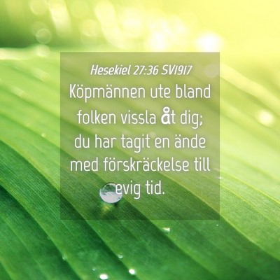 Picture 04 - Hesekiel 27:36 SV1917 - Köpmännen ute bland folken vissla åt dig; du - Bible Verse Picture