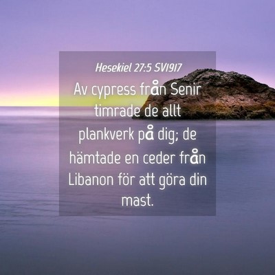 Picture 04 - Hesekiel 27:5 SV1917 - Av cypress från Senir timrade de allt plankverk - Bible Verse Picture