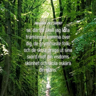 Picture 04 - Hesekiel 28:7 SV1917 - se, därför skall jag låta främlingar komma - Bible Verse Picture