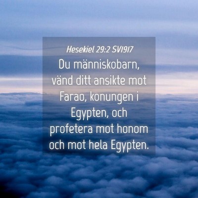 Picture 04 - Hesekiel 29:2 SV1917 - Du människobarn, vänd ditt ansikte mot Farao, - Bible Verse Picture
