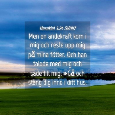 Picture 04 - Hesekiel 3:24 SV1917 - Men en andekraft kom i mig och reste upp mig på - Bible Verse Picture