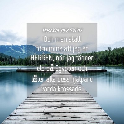 Picture 04 - Hesekiel 30:8 SV1917 - Och man skall förnimma att jag är HERREN, när - Bible Verse Picture