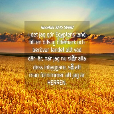 Picture 04 - Hesekiel 32:15 SV1917 - i det jag gör Egyptens land till en ödslig - Bible Verse Picture