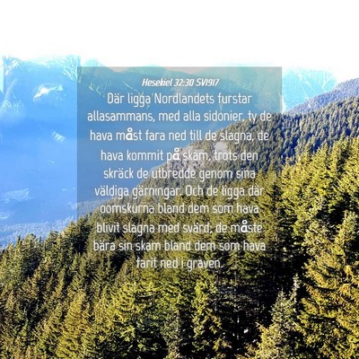 Picture 04 - Hesekiel 32:30 SV1917 - Där ligga Nordlandets furstar allasammans, med - Bible Verse Picture
