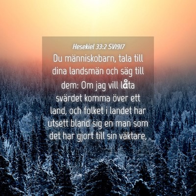 Picture 04 - Hesekiel 33:2 SV1917 - Du människobarn, tala till dina landsmän och - Bible Verse Picture