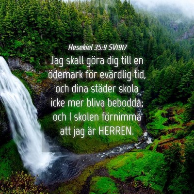 Picture 04 - Hesekiel 35:9 SV1917 - Jag skall göra dig till en ödemark för - Bible Verse Picture