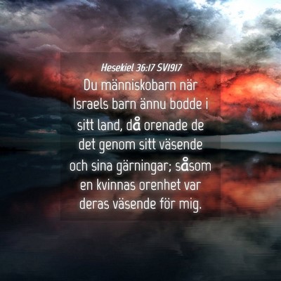 Picture 04 - Hesekiel 36:17 SV1917 - Du människobarn när Israels barn ännu bodde i - Bible Verse Picture