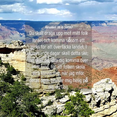 Picture 04 - Hesekiel 38:16 SV1917 - Du skall draga upp mot mitt folk Israel och komma - Bible Verse Picture