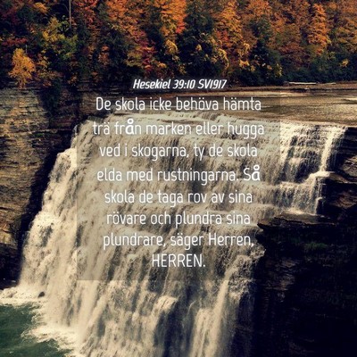 Picture 04 - Hesekiel 39:10 SV1917 - De skola icke behöva hämta trä från marken - Bible Verse Picture