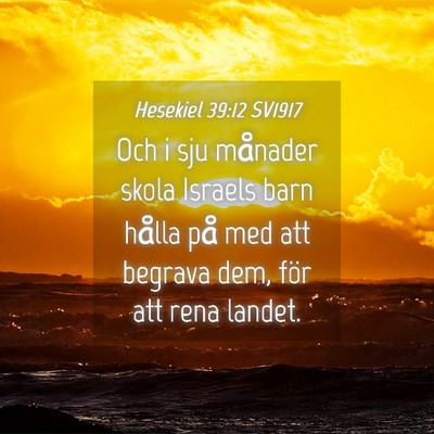 Picture 04 - Hesekiel 39:12 SV1917 - Och i sju månader skola Israels barn hålla på - Bible Verse Picture