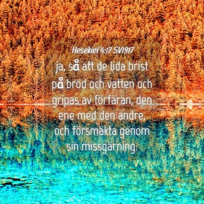 Picture 04 - Hesekiel 4:17 SV1917 - ja, så att de lida brist på bröd och vatten - Bible Verse Picture