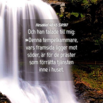 Picture 04 - Hesekiel 40:45 SV1917 - Och han talade till mig: »Denna tempelkammare, - Bible Verse Picture