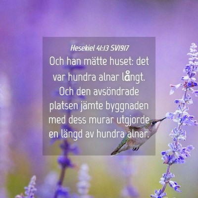 Picture 04 - Hesekiel 41:13 SV1917 - Och han mätte huset: det var hundra alnar - Bible Verse Picture
