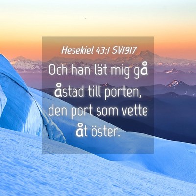 Picture 04 - Hesekiel 43:1 SV1917 - Och han lät mig gå åstad till porten, den port - Bible Verse Picture