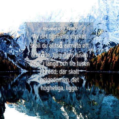 Picture 04 - Hesekiel 45:3 SV1917 - Av det tillmätta stycket skall du alltså - Bible Verse Picture