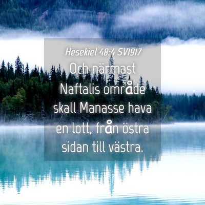 Picture 04 - Hesekiel 48:4 SV1917 - Och närmast Naftalis område skall Manasse hava - Bible Verse Picture