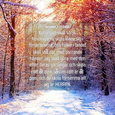 Picture 04 - Hesekiel 7:27 SV1917 - Konungen skall sörja, hövdingarna skola kläda - Bible Verse Picture