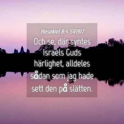 Picture 04 - Hesekiel 8:4 SV1917 - Och se, där syntes Israels Guds härlighet, - Bible Verse Picture