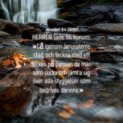 Picture 04 - Hesekiel 9:4 SV1917 - HERREN sade till honom: »Gå igenom Jerusalems - Bible Verse Picture