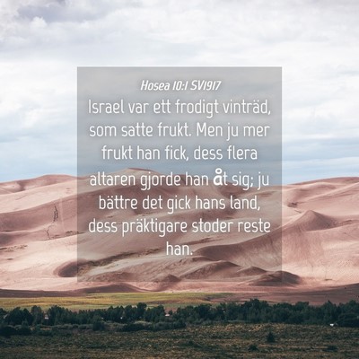 Picture 04 - Hosea 10:1 SV1917 - Israel var ett frodigt vinträd, som satte frukt. - Bible Verse Picture