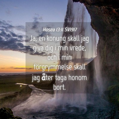 Picture 04 - Hosea 13:11 SV1917 - Ja, en konung skall jag giva dig i min vrede, och - Bible Verse Picture