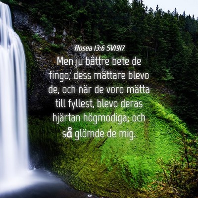 Picture 04 - Hosea 13:6 SV1917 - Men ju bättre bete de fingo, dess mättare blevo - Bible Verse Picture