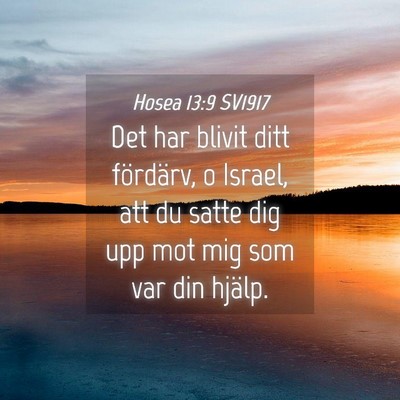 Picture 04 - Hosea 13:9 SV1917 - Det har blivit ditt fördärv, o Israel, att du - Bible Verse Picture