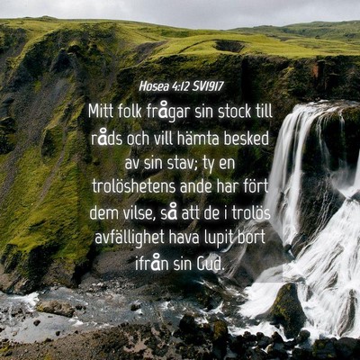 Picture 04 - Hosea 4:12 SV1917 - Mitt folk frågar sin stock till råds och vill - Bible Verse Picture