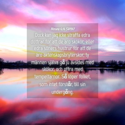 Picture 04 - Hosea 4:14 SV1917 - Dock kan jag icke straffa edra döttrar för att - Bible Verse Picture