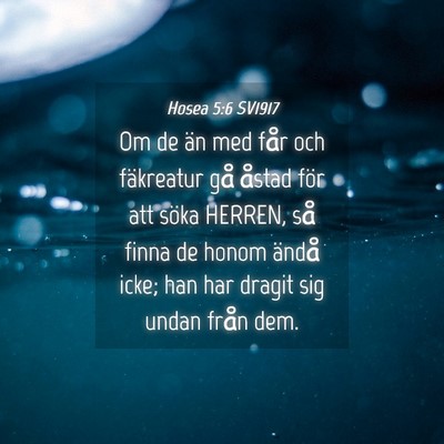 Picture 04 - Hosea 5:6 SV1917 - Om de än med får och fäkreatur gå åstad för - Bible Verse Picture