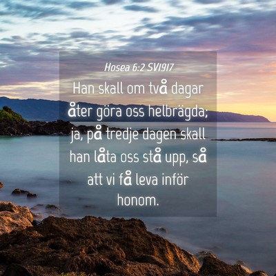 Picture 04 - Hosea 6:2 SV1917 - Han skall om två dagar åter göra oss - Bible Verse Picture