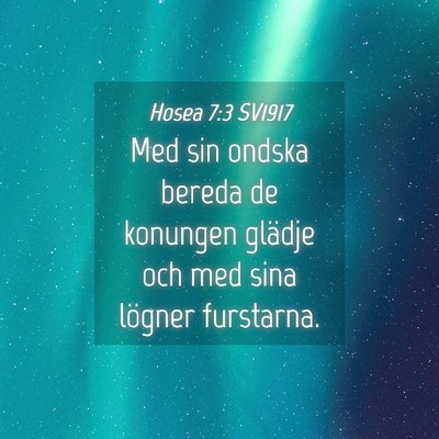 Picture 04 - Hosea 7:3 SV1917 - Med sin ondska bereda de konungen glädje och med - Bible Verse Picture