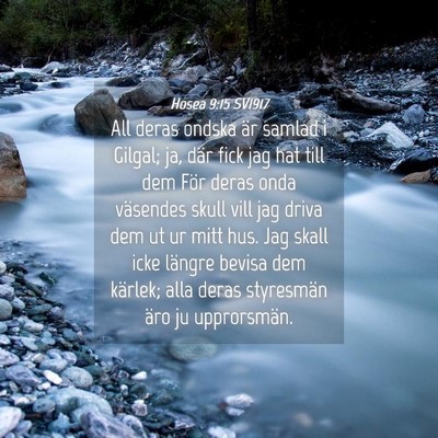Picture 04 - Hosea 9:15 SV1917 - All deras ondska är samlad i Gilgal; ja, där - Bible Verse Picture