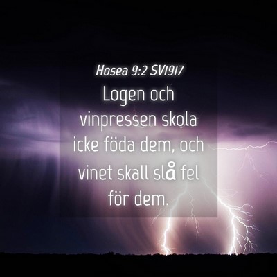 Picture 04 - Hosea 9:2 SV1917 - Logen och vinpressen skola icke föda dem, och - Bible Verse Picture