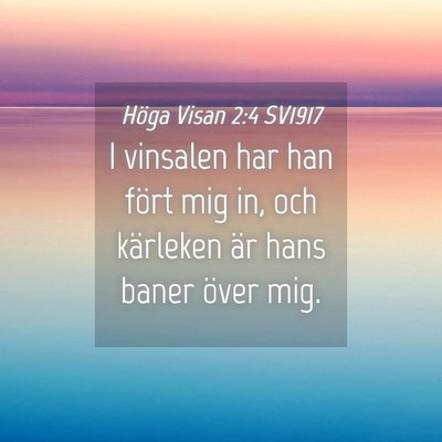 Picture 04 - Höga Visan 2:4 SV1917 - I vinsalen har han fört mig in, och kärleken - Bible Verse Picture