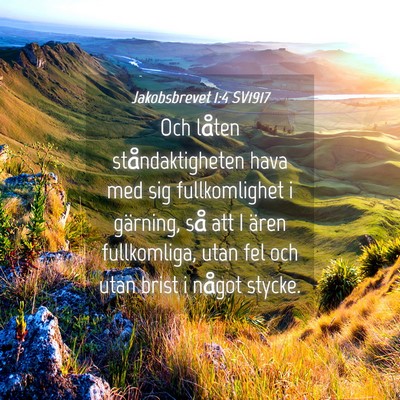 Picture 04 - Jakobsbrevet 1:4 SV1917 - Och låten ståndaktigheten hava med sig - Bible Verse Picture