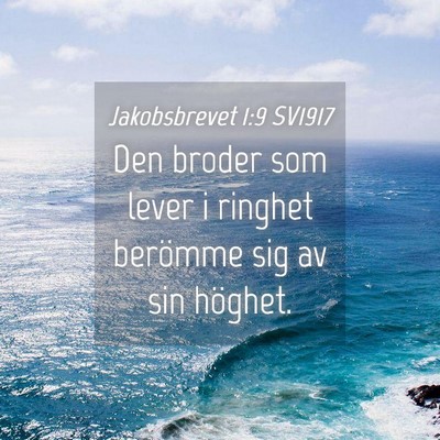 Picture 04 - Jakobsbrevet 1:9 SV1917 - Den broder som lever i ringhet berömme sig av - Bible Verse Picture