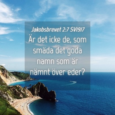 Picture 04 - Jakobsbrevet 2:7 SV1917 - Är det icke de, som smäda det goda namn som är - Bible Verse Picture