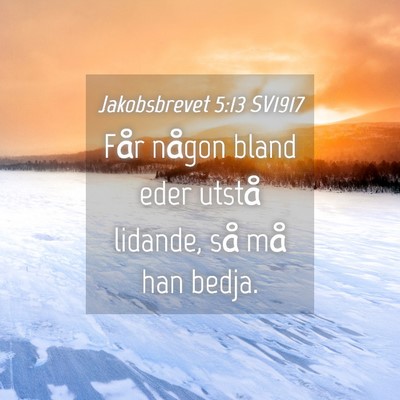 Picture 04 - Jakobsbrevet 5:13 SV1917 - Får någon bland eder utstå lidande, så må - Bible Verse Picture