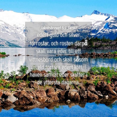 Picture 04 - Jakobsbrevet 5:3 SV1917 - edert guld och silver förrostar, och rosten - Bible Verse Picture