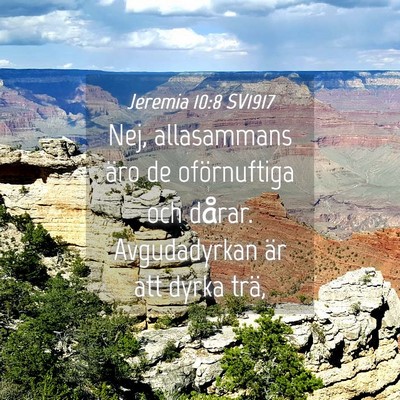 Picture 04 - Jeremia 10:8 SV1917 - Nej, allasammans äro de oförnuftiga och dårar. - Bible Verse Picture