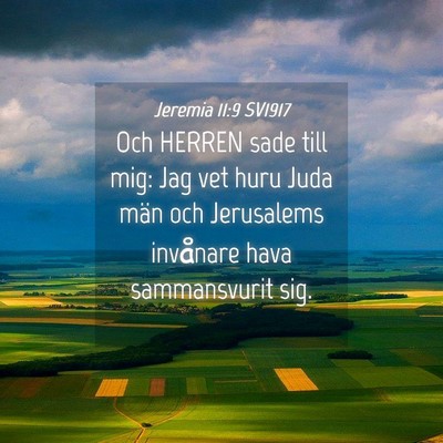 Picture 04 - Jeremia 11:9 SV1917 - Och HERREN sade till mig: Jag vet huru Juda män - Bible Verse Picture