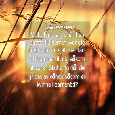 Picture 04 - Jeremia 13:21 SV1917 - Vad vill du säga, när han sätter till herrar - Bible Verse Picture