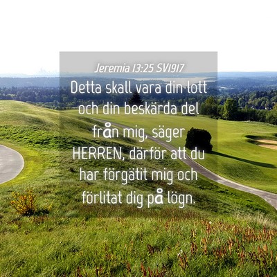 Picture 04 - Jeremia 13:25 SV1917 - Detta skall vara din lott och din beskärda del - Bible Verse Picture