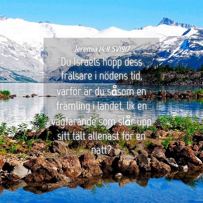 Picture 04 - Jeremia 14:8 SV1917 - Du Israels hopp dess frälsare i nödens tid, - Bible Verse Picture