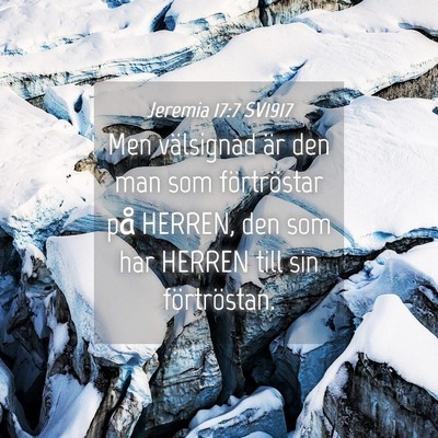 Picture 04 - Jeremia 17:7 SV1917 - Men välsignad är den man som förtröstar på - Bible Verse Picture