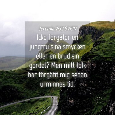 Picture 04 - Jeremia 2:32 SV1917 - Icke förgäter en jungfru sina smycken eller en - Bible Verse Picture