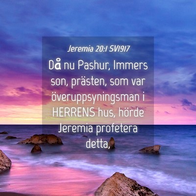 Picture 04 - Jeremia 20:1 SV1917 - Då nu Pashur, Immers son, prästen, som var - Bible Verse Picture