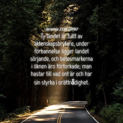 Picture 04 - Jeremia 23:10 SV1917 - Ty landet är fullt av äktenskapsbrytare, under - Bible Verse Picture